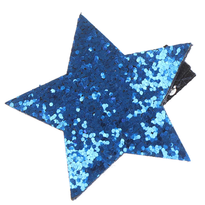 1 шт. в форме звезды металлические детские заколки для волос с блестками заколки для девочек милые волосы 6 цветов - Цвет: Синий