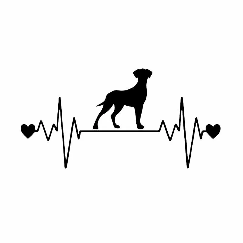 

Personalized 18cm X 9cm Car Sticker and Decal Motorcycle Great Dane Uncropped Lifeline Heartbeat Dog Waterproof Accessories PVC