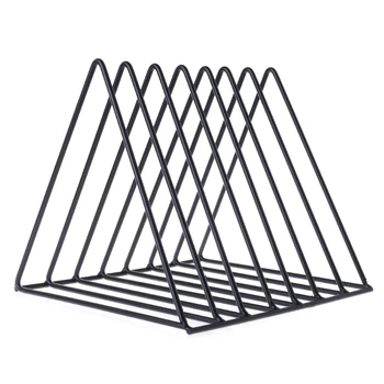 

Home Office Iron Storage Rack Book Magzine Holder Multifunction Organizer Decor