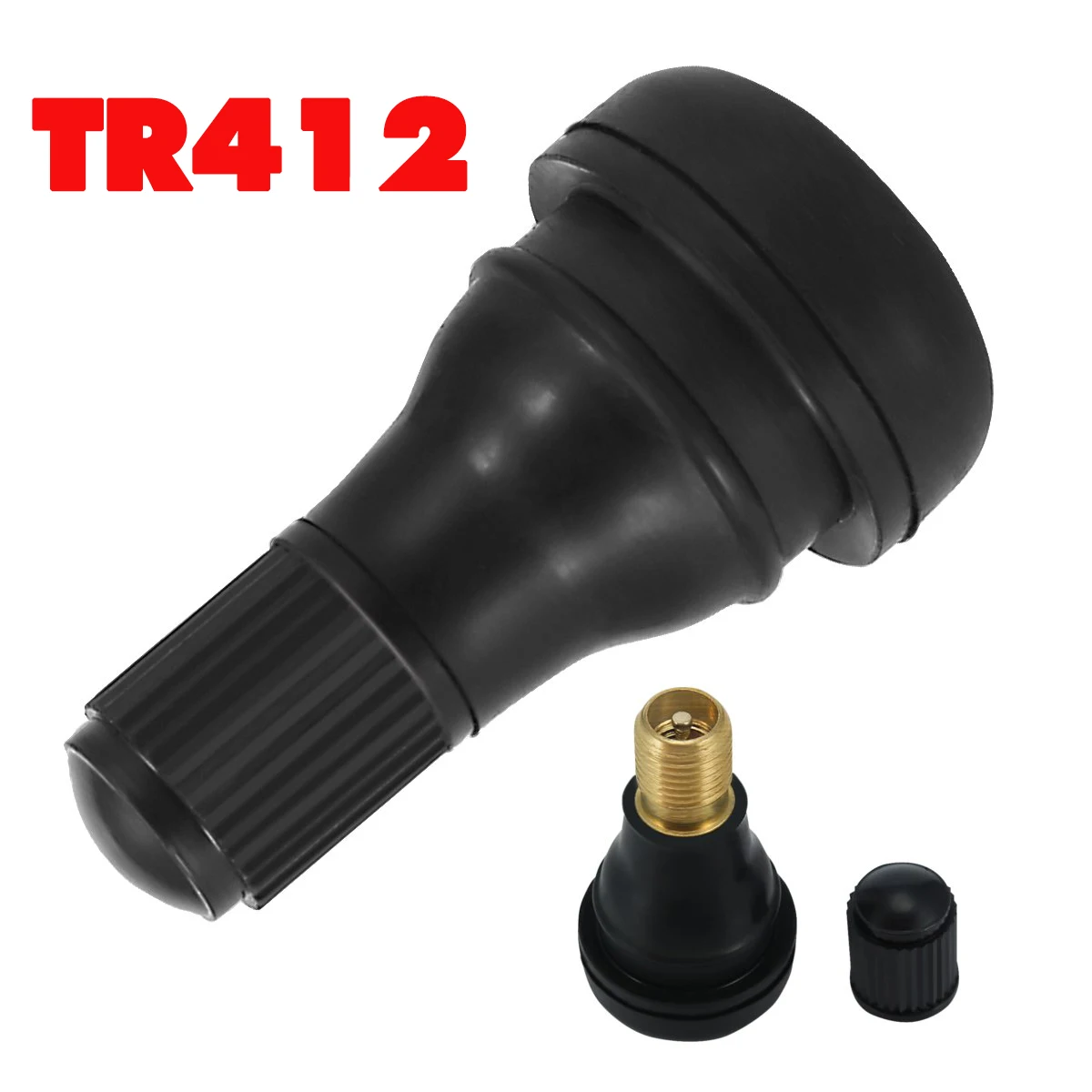 5/10/25/100Pcs TR412 Snapin Car Tubeless Tyre Valve Stems Rubber Copper Vacuum Tire Air Valve