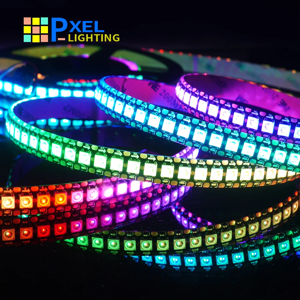 Bande lumineuse LED RGB pleine couleur WS2815 WS2812B, 5050 perles, signe néon pixels intelligents adressables, double signal, chambre à coucher