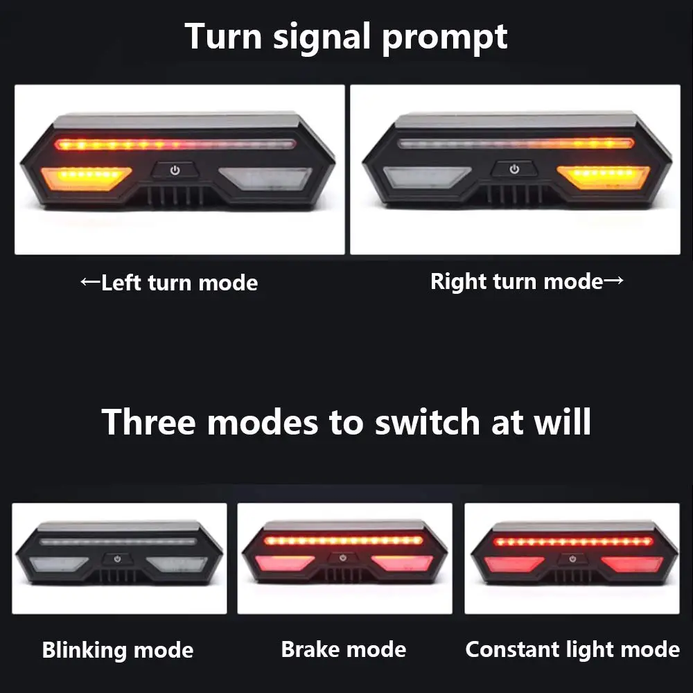 Заряжаемый с батареей велосипедный беспроводной задний фонарь для велосипеда поворотный сигнальный проблесковый огонь пульт дистанционного управления Безопасный светодиодный предупреждающий задний фонарь мигалка