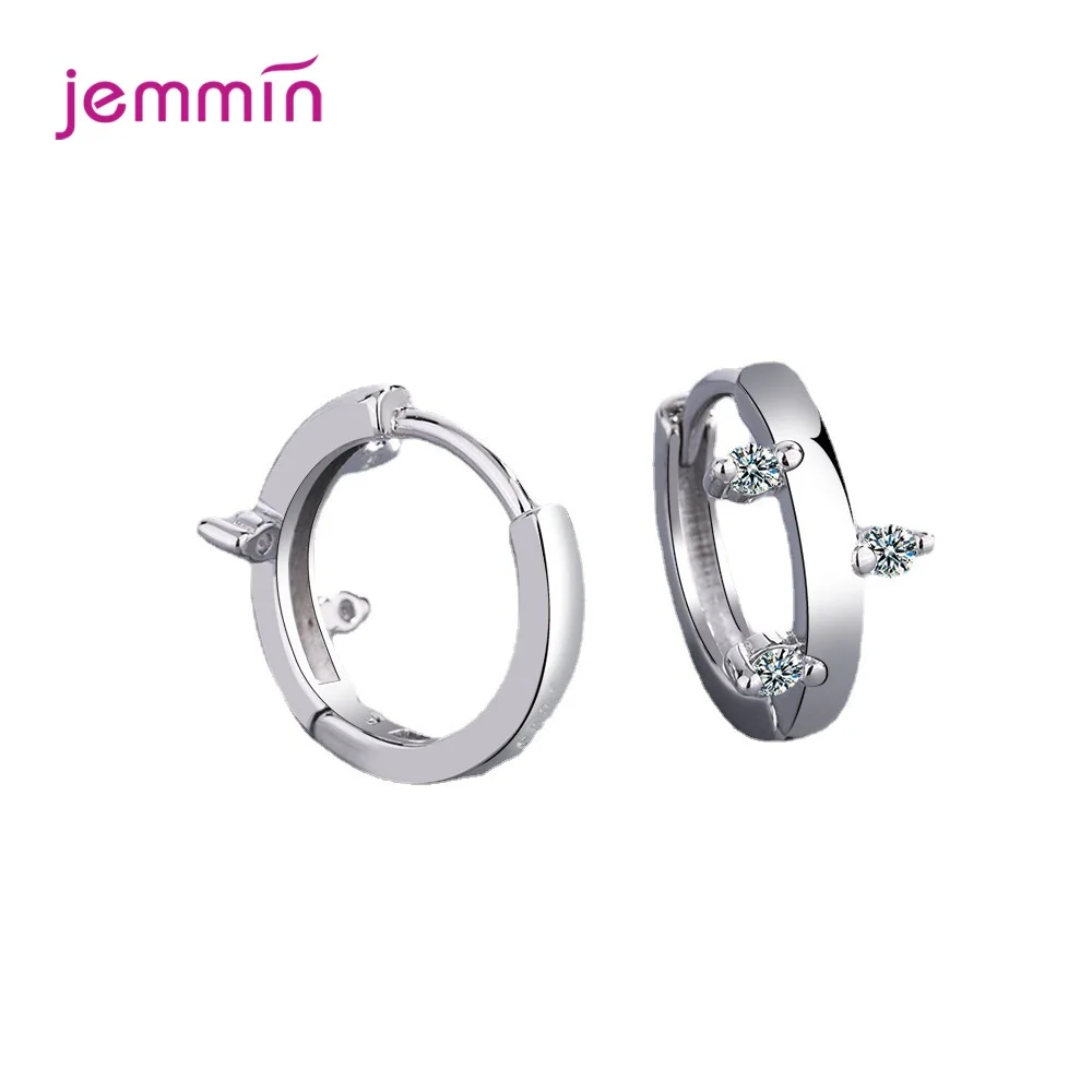 

Женские серьги-кольца из серебра 925 пробы, с фианитом