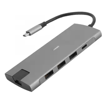 

9 In 1 Type-C Docking Station USB-C Hub to HDMI RJ45 Multifunctional Converter with Mini DP for Computer and Mobile Phone