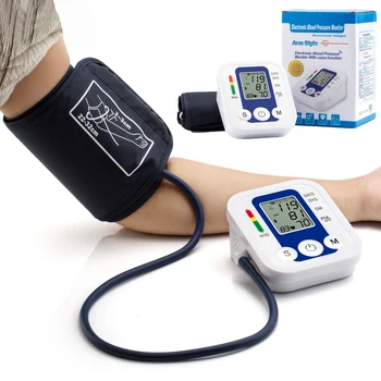 

1 Set Automatic Arm Blood Pressure Monitor Portable Sphygmomanometer Heart Rate Pressure Gauge Digital Tonometer Pulse Measure