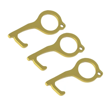 

3Pcs Contactless Door Opener Protection Isolation Copper Key Elevator Button Door Opener