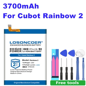 LOSONCOER Rainbow2 Rainbow 2 3700mAh Battery for Cubot Rainbow 2 Batterie Bateria +Free tools+Sticker in stock