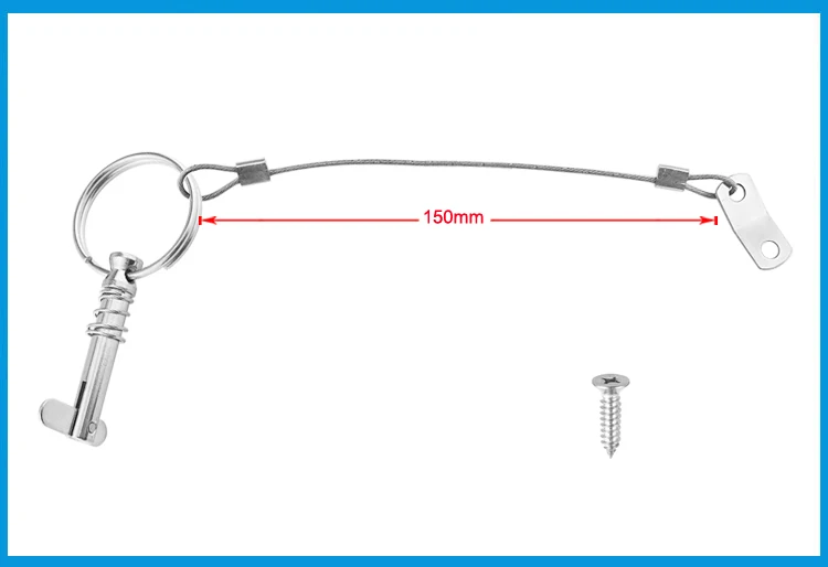 6,3 мм 1/4 дюйма быстроразъемный штифт со шнурком для ЛОДКИ БИМИНИ верхняя палубная петля морская фурнитура нержавеющая сталь 316