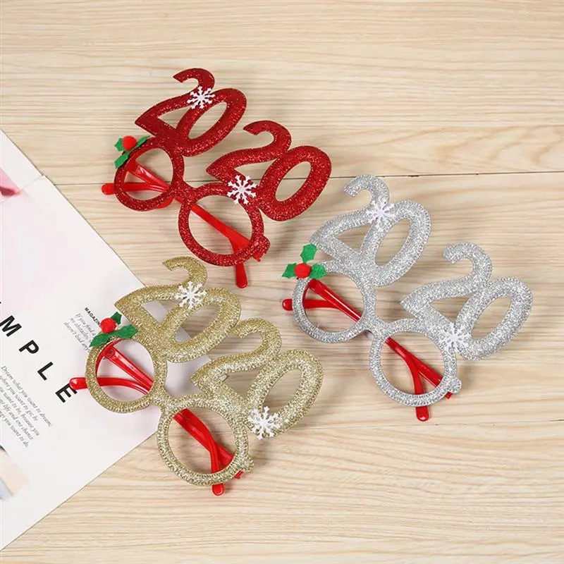 12PCS Funny Christmas Glasses Sunglasses Photo Props Party Favors For Party Supplies(Golden Silver Red