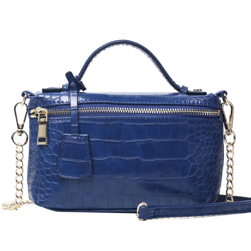Crocodile Blue Модный женский клатч из кожи страуса,, сумочка, клатч, вечерняя сумочка - Цвет: Crocodile Blue