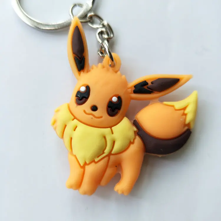 Мультфильм Аниме с покемоном Иви Piplup Mewtwo Meowth Larvitar ПВХ брелок аксессуары Забавные милые персонализированные Дети сувенир llavero
