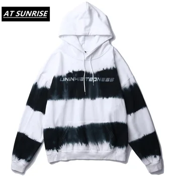 

Mens Hip Hop Hoodie Sweatshirt Streetwear Illusion Tie Dye Hoodies Pullover 2019 Autumn Harajuku Sweat Shirt Cotton Loose HipHop