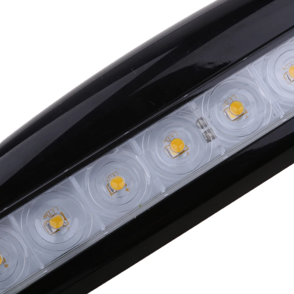 12V Waterproof LED Awning Light Solar Exterior Porch Lamp Bulbs For RV Trailer Boat Caravan Camper Black 14.57x1.97 Inch
