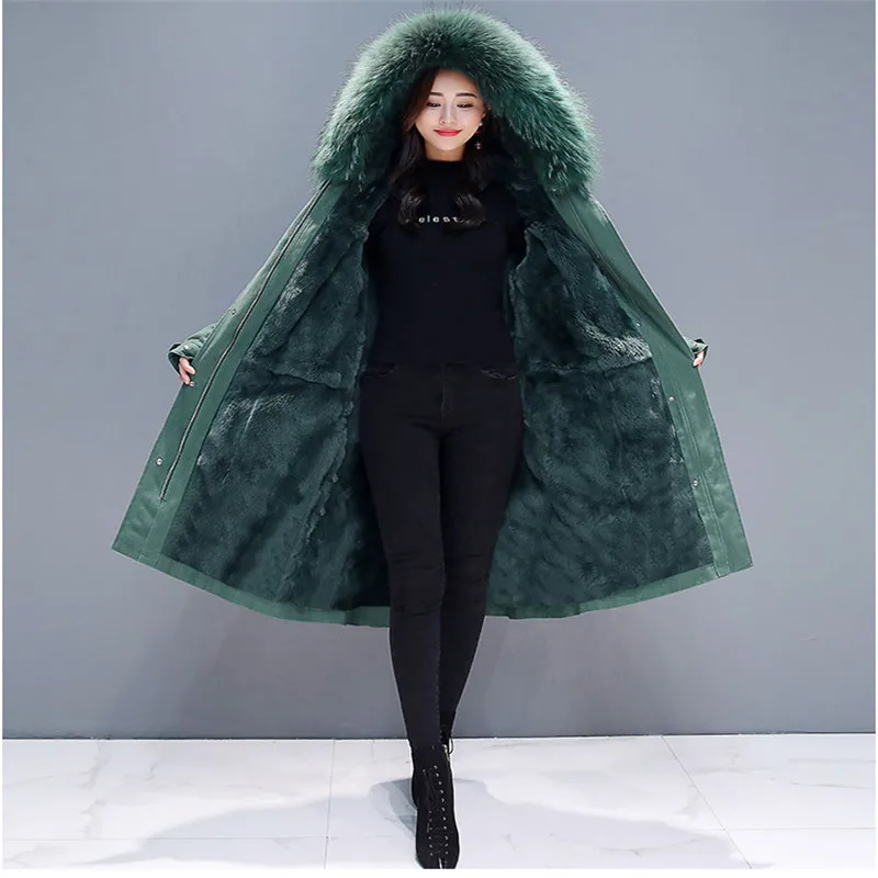 

New 2019 Winter Jacket Women Clothes Plus Size Cotton Long Coat Korean Large Fur collar Thick Warm Parka Overcoat Female 812