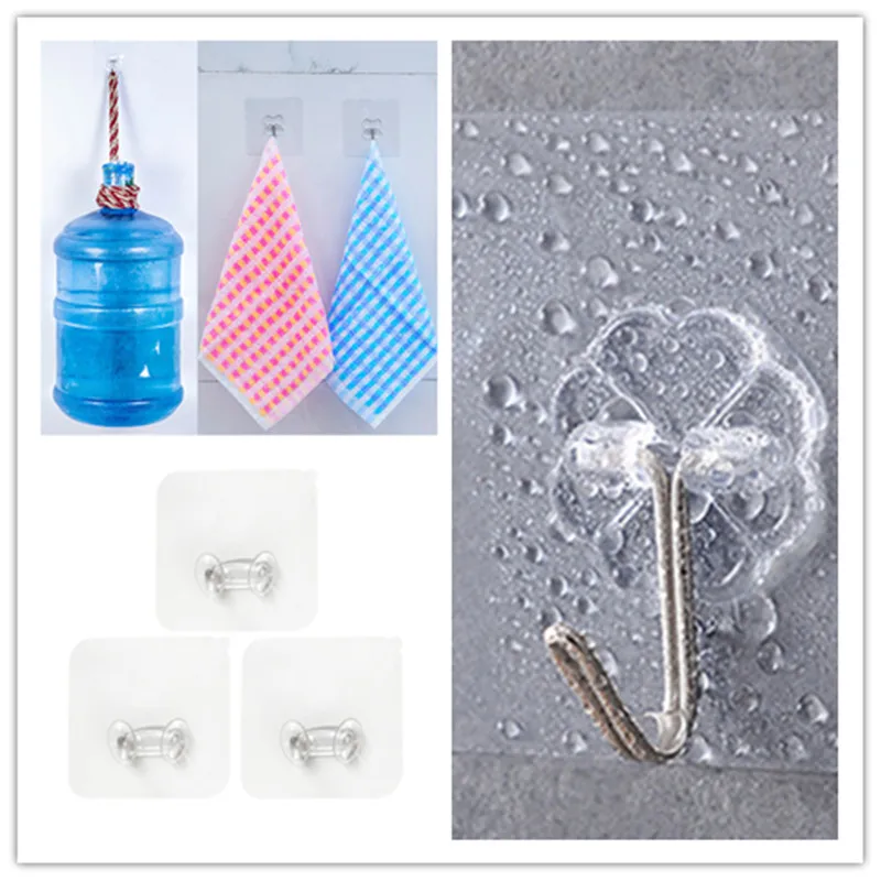 

Transparent non-perforated socket hook without trace sticky toothbrush holder household plug storage hook sticky hook