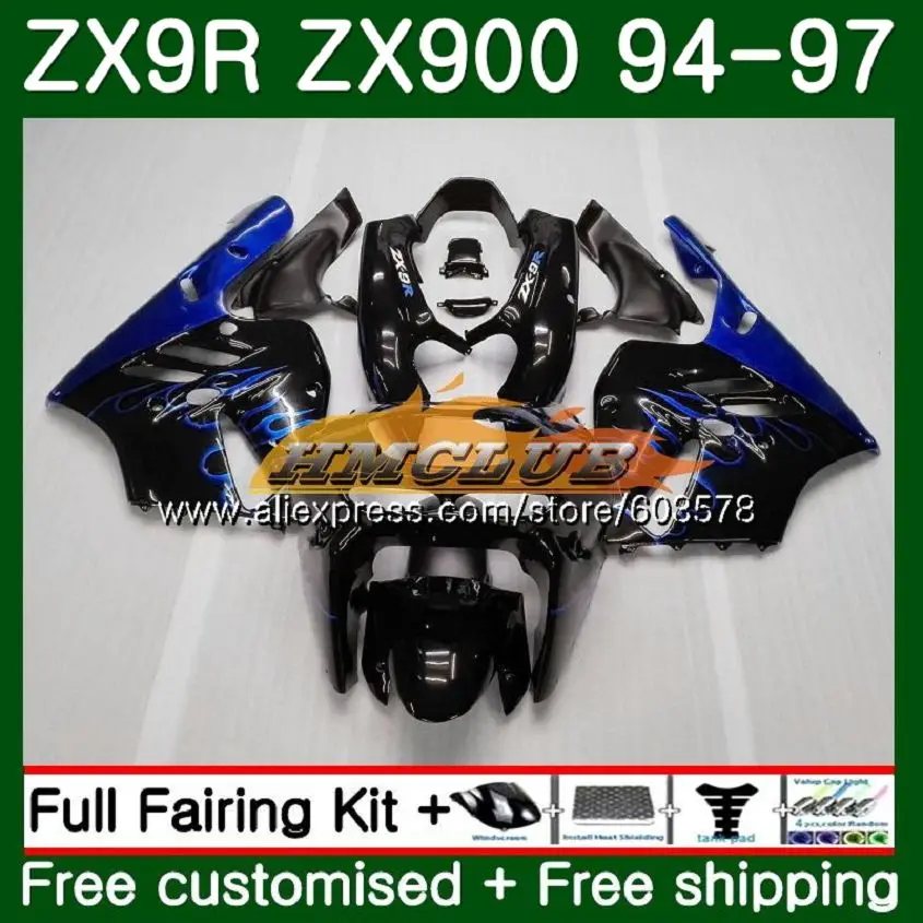 Корпус для KAWASAKI ZX900 900 CC ZX9R 94 95 96 97 109CL. 0 ZX 9 R 9R 900CC ZX-9R 1994 1995 1996 1997 Обтекатели Синий