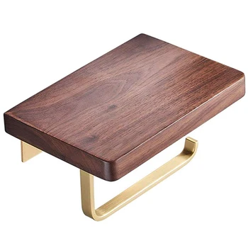 

Toilet Paper Holder, Bathroom Wall-Mounted Wooden Roll Holder, Mobile Phone Holder Paulownia Pendant, 18X12X2cm Toilet Paper Hol