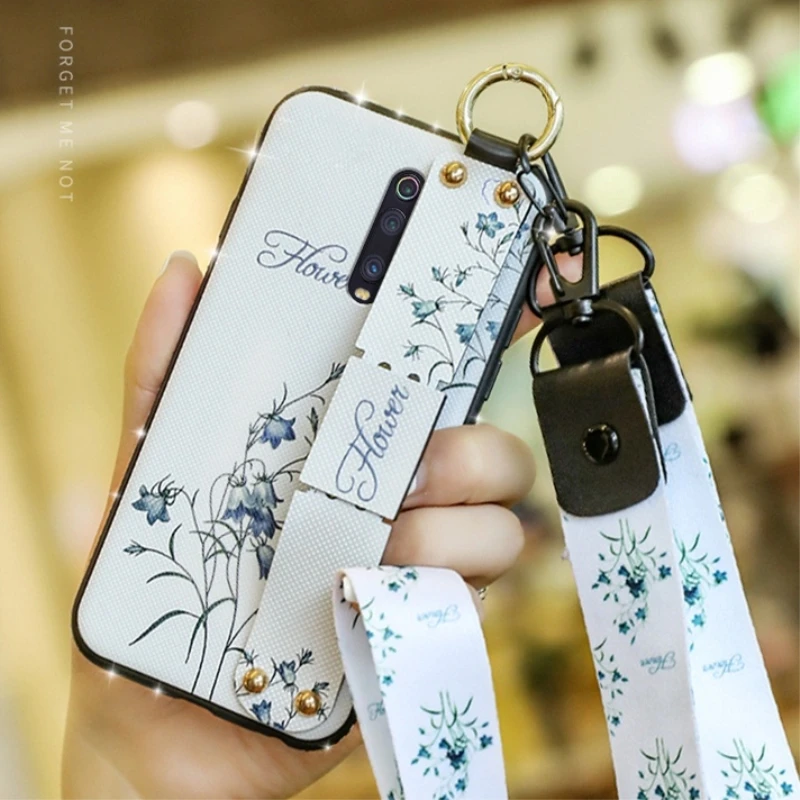 

Teppka For Xiaomi Mi 9T Pro Mi 9 se Mi 8 Lite A3 A2 Lite CC9 CC9e Case Bling Glitter Strap wristband Embossing bracket Case