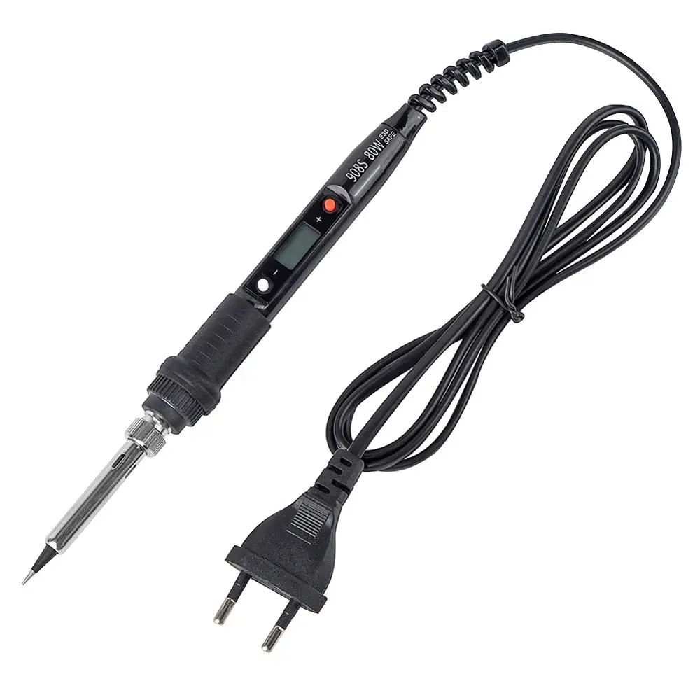 JCD Electric Soldering Iron 80W Adjustable Temperature LCD Welding Tool Ceramic Heater Soldering Iron Head Welding repair tools ac 225 arc welder Welding Equipment