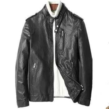 

Genuine Leather Jacket Real Sheepskin Coat for Men Spring Autumn Jacket Men Streetwear Motorcycle Jackets Chaqueta Hombre MY1811