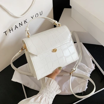 

Stone Patent white Crossbody Bags For Women 2020 Small Handbag Small Bag PU Leather Hand Bag Ladies Designer Shoulder Bags
