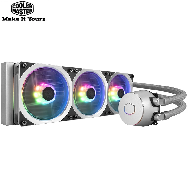 ^*Best Offers Cooler Master P360 CPU Water Cooler 120mm ARGB addressable Fan For Intel 775 115x 2011 2066 AMD AM4 AM3 TR4 CPU Liquid Cooling