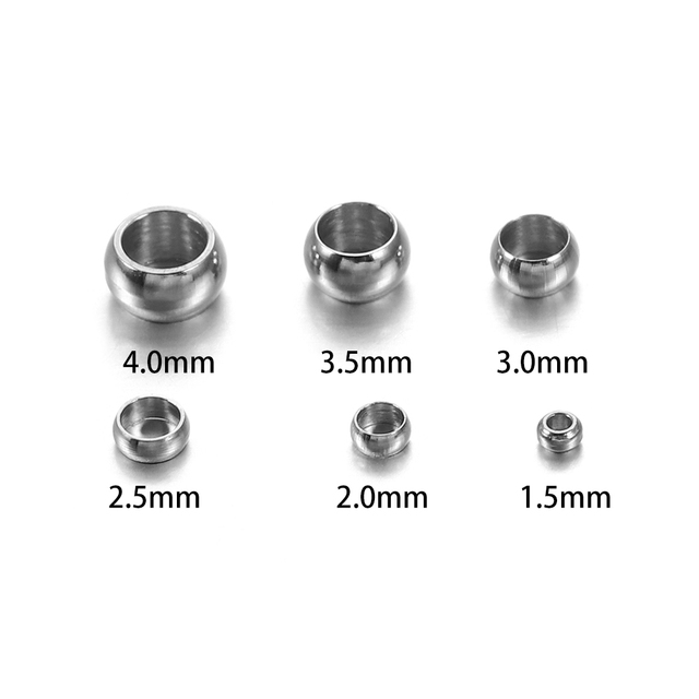 Stainless steel Round Big Hole Stopper Spacer Crimp Bead Wire Connector For DIY Jewelry Making Accessory Supplies