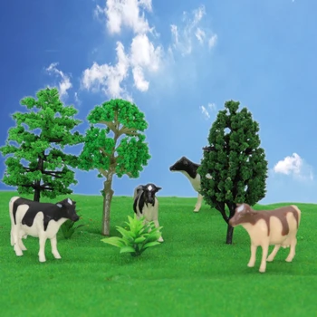 

Farm Animal Model Toy Cow Black And White Skin Color 10pcs / Set Of Sand Table Production Construction Train Cattle 1 / 64