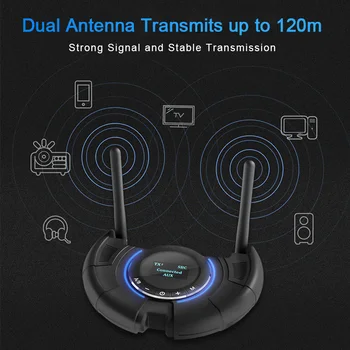 

TX800 Long Range Wireless Bluetooth 5.0 Receiver Transmitter LCD Display APTX Low Wireless Audio Adapter With 3.5mm Aux