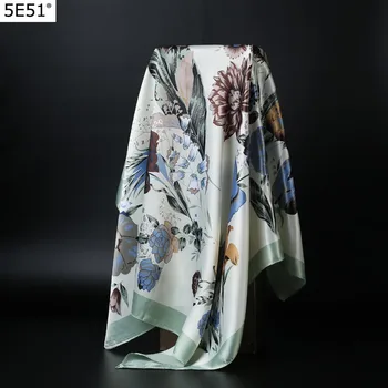 

Fashion soft satin scarf / birds butterfly Printing quare silk scarves 90cm / Gifts Wholesale Furoshiki Table Cloth