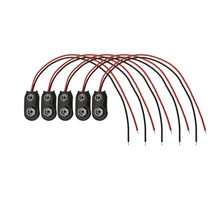 5 шт./лот 15 см PP3 MN1604 9 В зажимы для аккумуляторов разъем Пряжка I Тип кабельного соединения 9 в держатель батареи зажим защелки провода разъемы