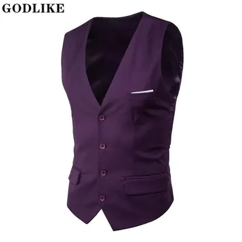 

Men's Classic Formal Business british style vest Men Solid Color Suit Vest Single Breasted Business Waistcoat Tuxedo Waistcoat