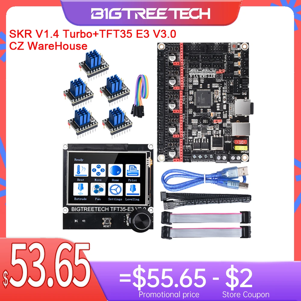 Bigtreetech skr v1 4 turbo control board tft35 e3 v3 0 touch screen