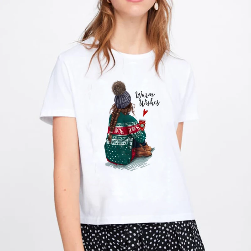 2019 Merry Christmas harajuku Women T Shirt harajuku Women Fashion Tee Kawaii TShirt Fashion Hipster Christmas Party Style