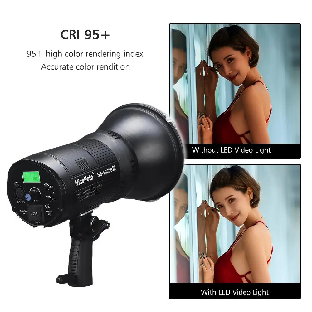 US $329.00 NiceFoto HB1000B II 3200K5600K Handheld LED Video Light 100W Lamp W Remote Control BuiltIn BatteryColor Filters Carry Bag