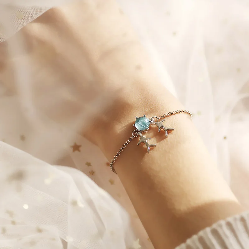 SANSUMMER браслеты простой и прекрасный темперамент рога синий опал браслет женский сплав Материал женский браслет 6239