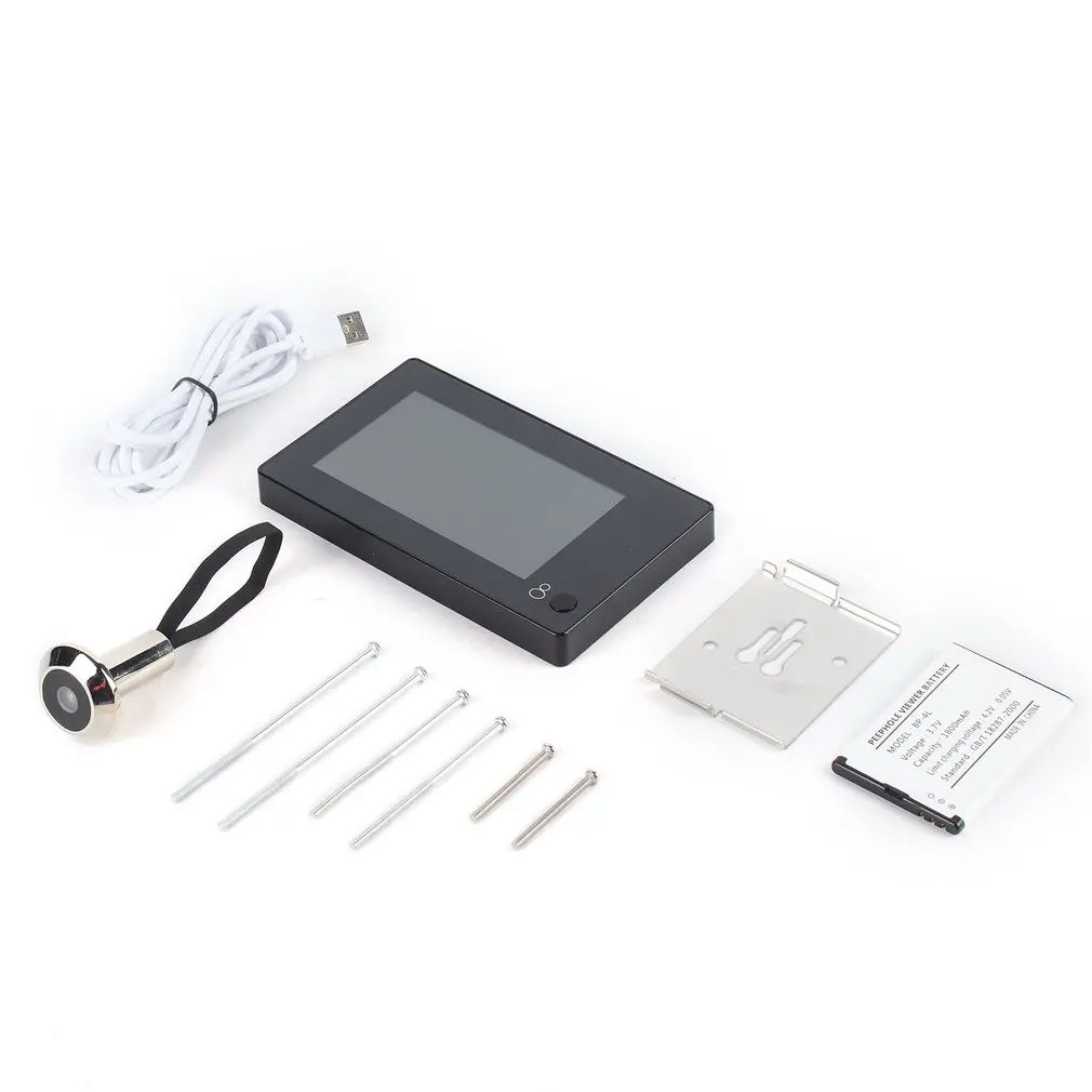 

Danmini YB-43CH Mini Electronic Cat Eye 4.3 Inch Color Screen Door Peephole Viewer 145 degrees Wide Angle Door camera Monitor