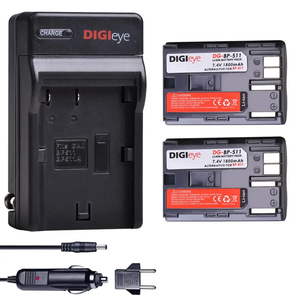 Bp-511 Bp-511A Batterie Ricaricabili + Caricabatterie Per Canon Eos 5D 10D 20D 20Da 30D 40D 50D D30 D60 Powershot G1 G2 G3 G5 G6