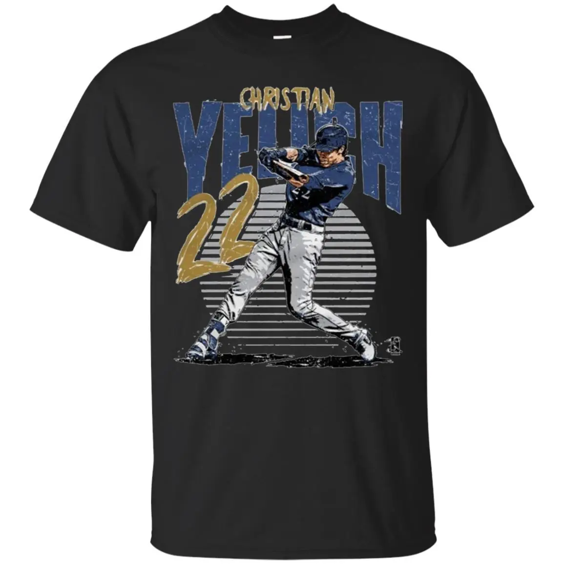 Casual 500 Level Christian Yelich T-Shirt For Men - Milwaukee Baseball Men's Apparel O-Neck Pride T Shirt Clothing Unisex | Мужская