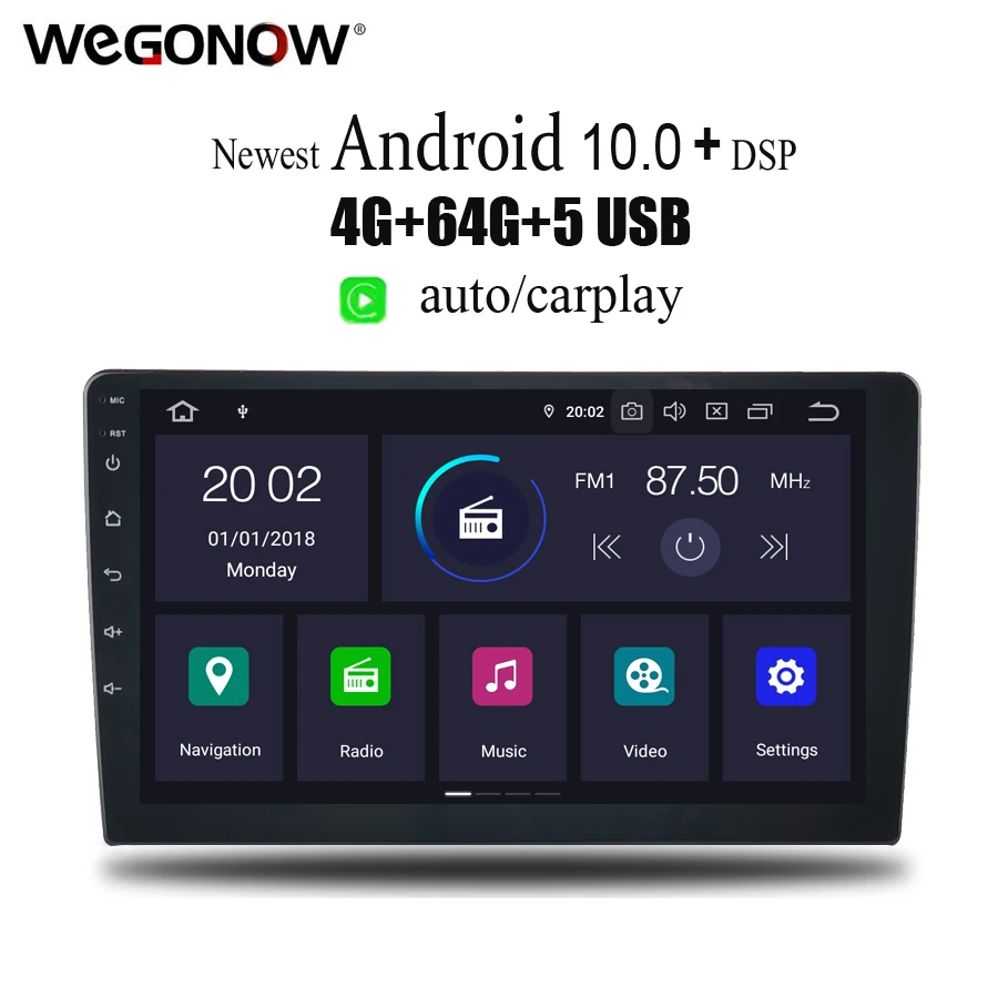 9 &quot10 1&quot DSP PX6 IPS Android 10 4 Гб + 64 радио GPS навигационная карта BT Wifi Автомобильный DVD