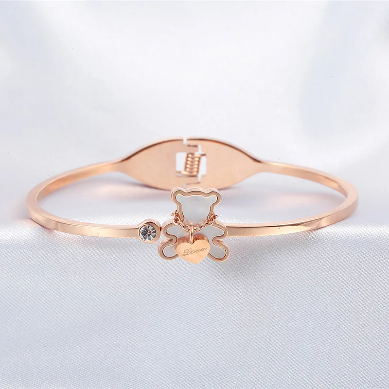 Simple Bear Bracelet For Women stainless steel Bracelets Fashion Jewelry Accessory
