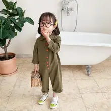 Новое поступление года, хлопковый комбинезон для мальчиков и девочек длинные штаны для маленьких детей на весну и осень, От 2 до 7 лет