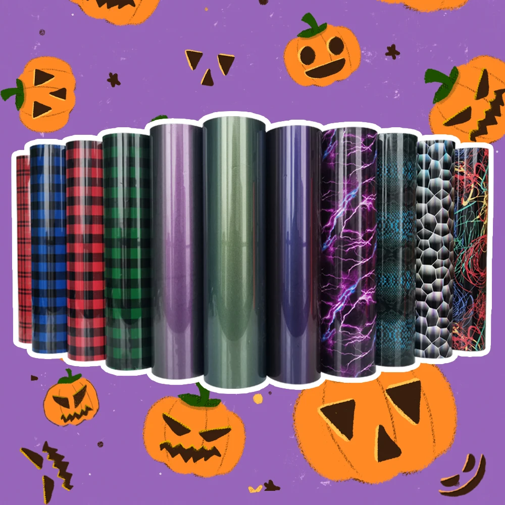 Free Shipping Halloween Buffalo Plaid HTV Vinyl 25x30cm Halloween