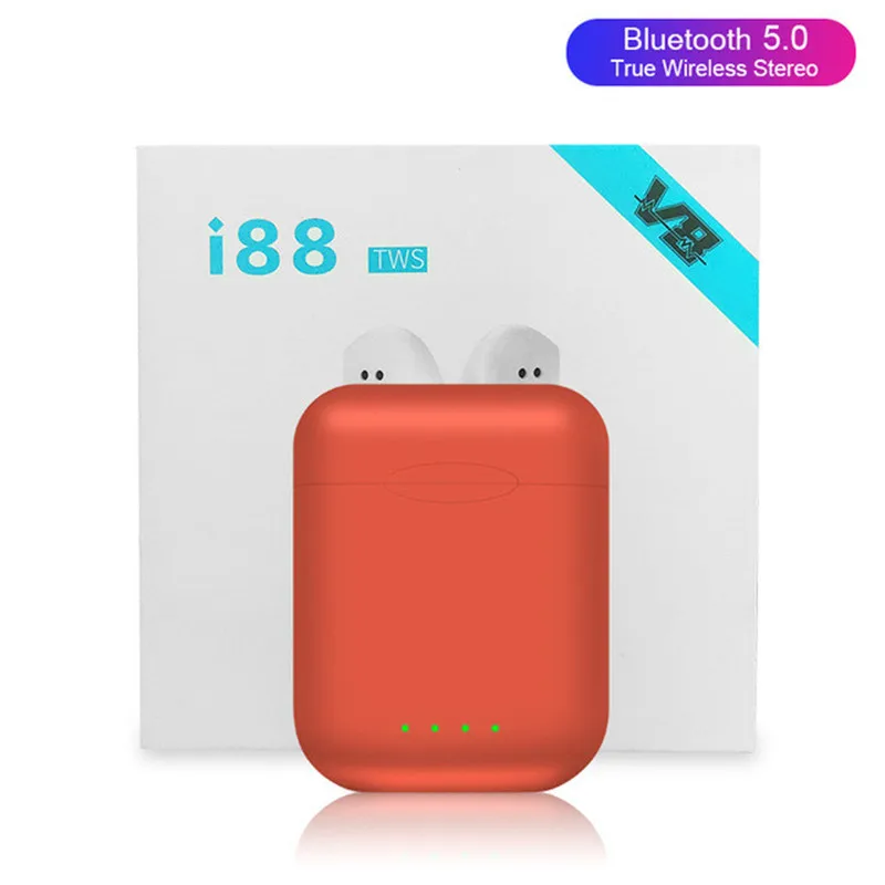 Красный AMTERBEST I88 Tws Bluetooth наушники сенсорное управление беспроводные наушники для IOS Android PK I10 Tws I12 Tws I20 I30 I60 I80 I100 - Цвет: Красный