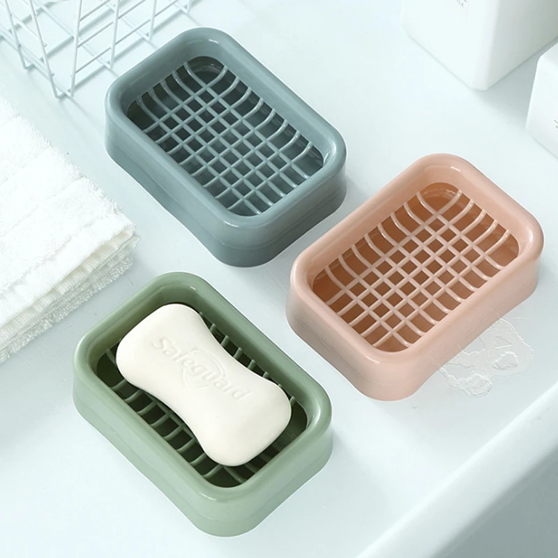 Creative Double Layer Draining Soap Holder Non-slip Soap Box Holder Soap Holder Bathroom Tray Accessories Box