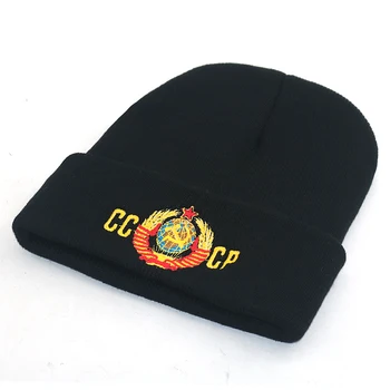 

cotton embroidery Russia hat CCCP USSR knitted hats for Autumn Winter flexible soft warm ski beanie cap hip hop beanies unisex