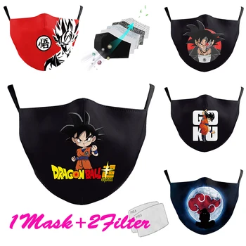 

Adjustable Face Mouth Masks Dragon Ball Printed Harajuku Women/men Adult Kid Anime Kawaii Cute Washable Fabric Masks