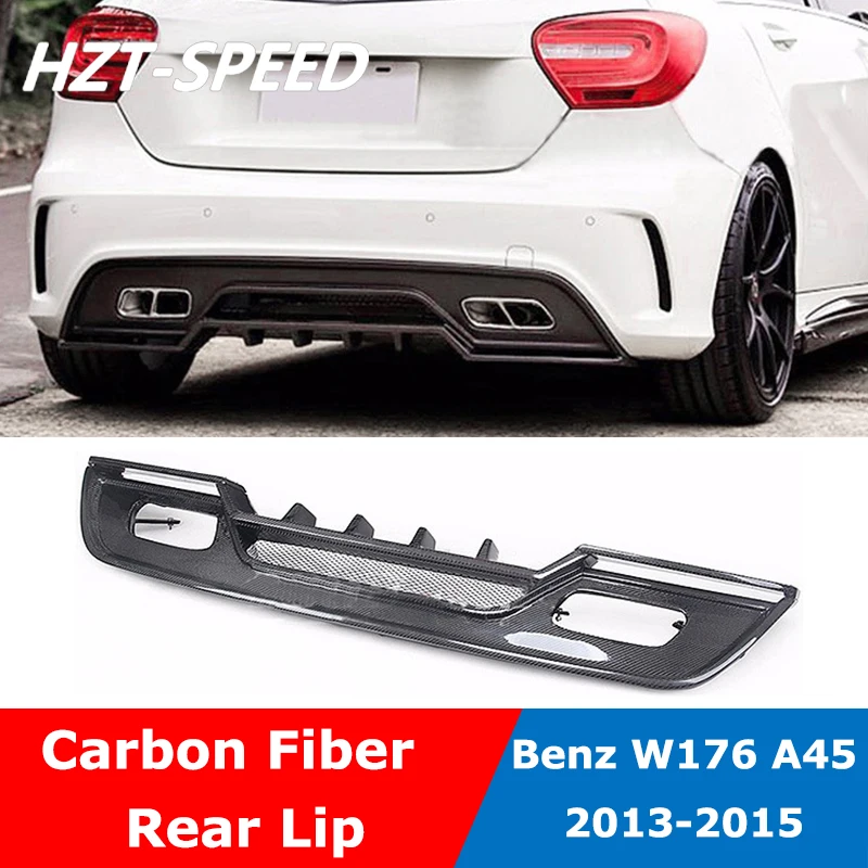 W176 R Стиль углеродное волокно задняя губа задний бампер спойлер диффузор для Mercedes