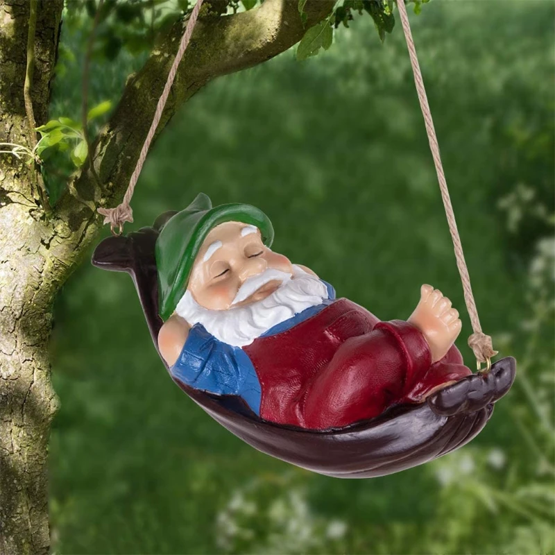 Забавные украшения для сада Gnome наружная подвесная статуя сказочный садовый гном