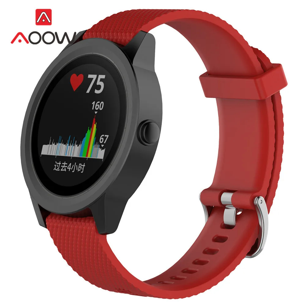 20 мм силиконовый ремешок для часов Garmin Forerunner 245 м/vivoactive 3/vivomove HR samsung Galaxy Active 42 мм браслет ремешок